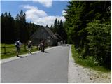 Koča na Pesku - The lake Ribniško jezero